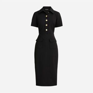 J. Crew Midi Dress. Collared sheath dress in bi-stretch wool blend